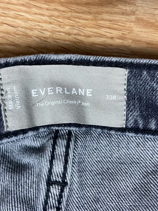 Everlane Original Cheeky Jean Gray Wash High Rise Straight Leg Size 33R - Picture 4 of 5